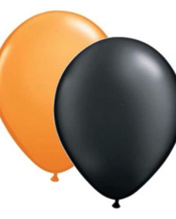 Ballonger Svart/Orange - 10-pack - Maskeradspecialisten.se