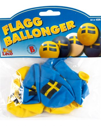 Flaggballonger - 6-pack - Maskeradspecialisten.se
