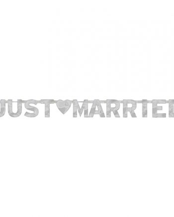 Just Married Bokstavsgirlang Silver-Maskeradspecialisten.se