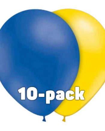 Ballonger Blå/Gula - 10-pack - Maskeradspecialisten.se