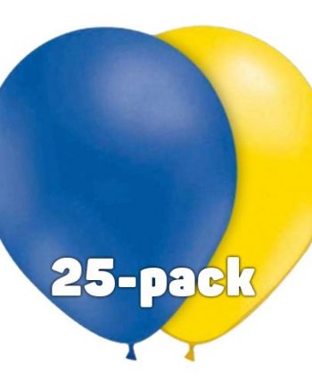 Ballonger Blå/Gula - 25-pack - Maskeradspecialisten.se