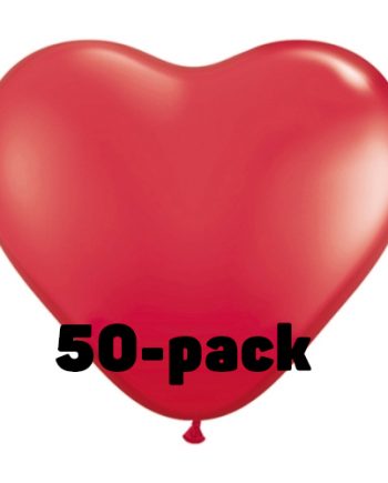 Hjärtballonger Röda - 50-pack - Maskeradspecialisten.se