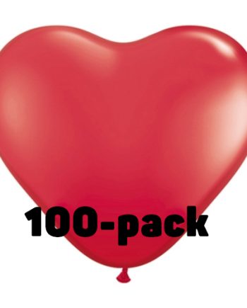 Hjärtballonger Röda - 100-pack - Maskeradspecialisten.se